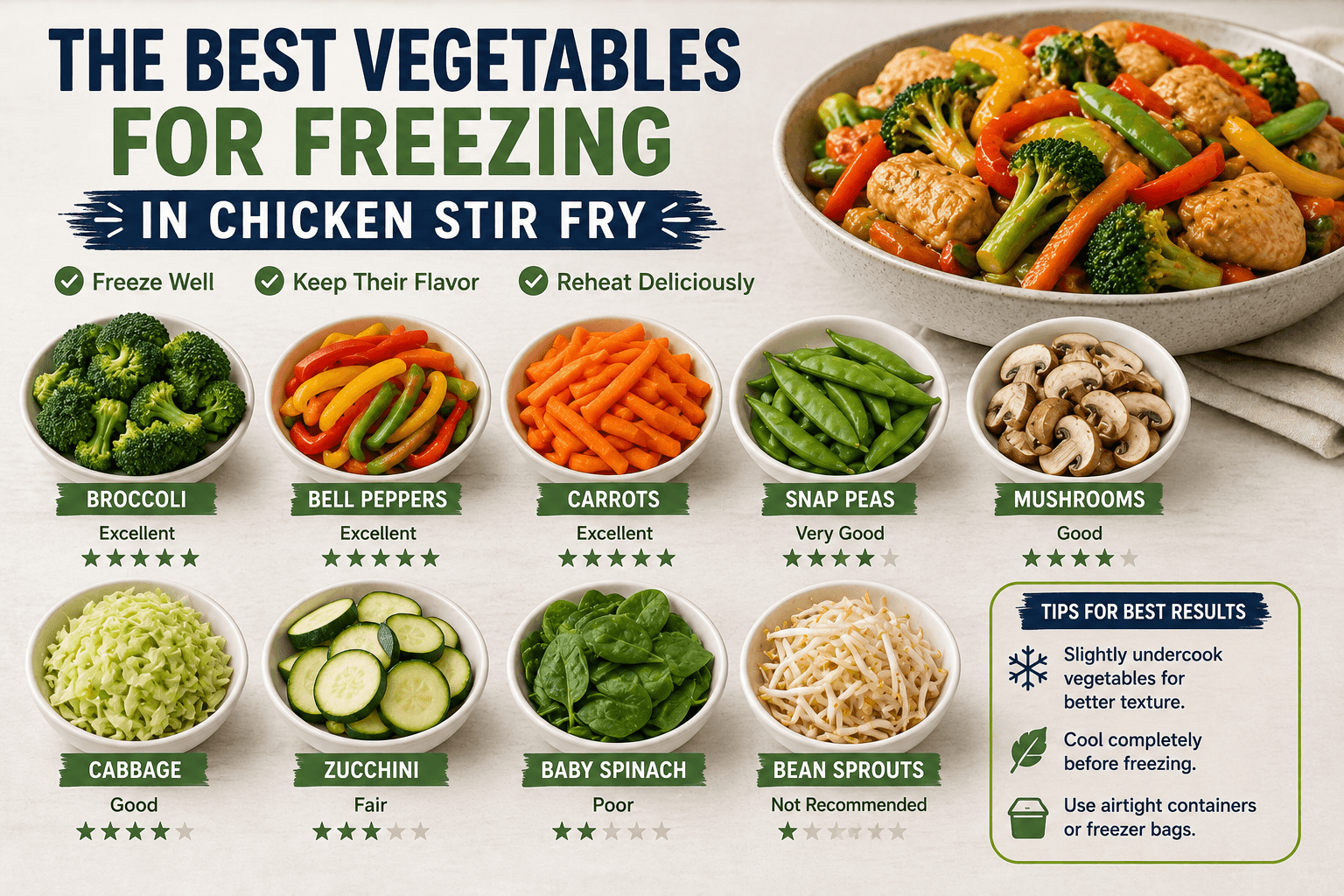 Best vegetables that freeze well in homemade chicken stir fry