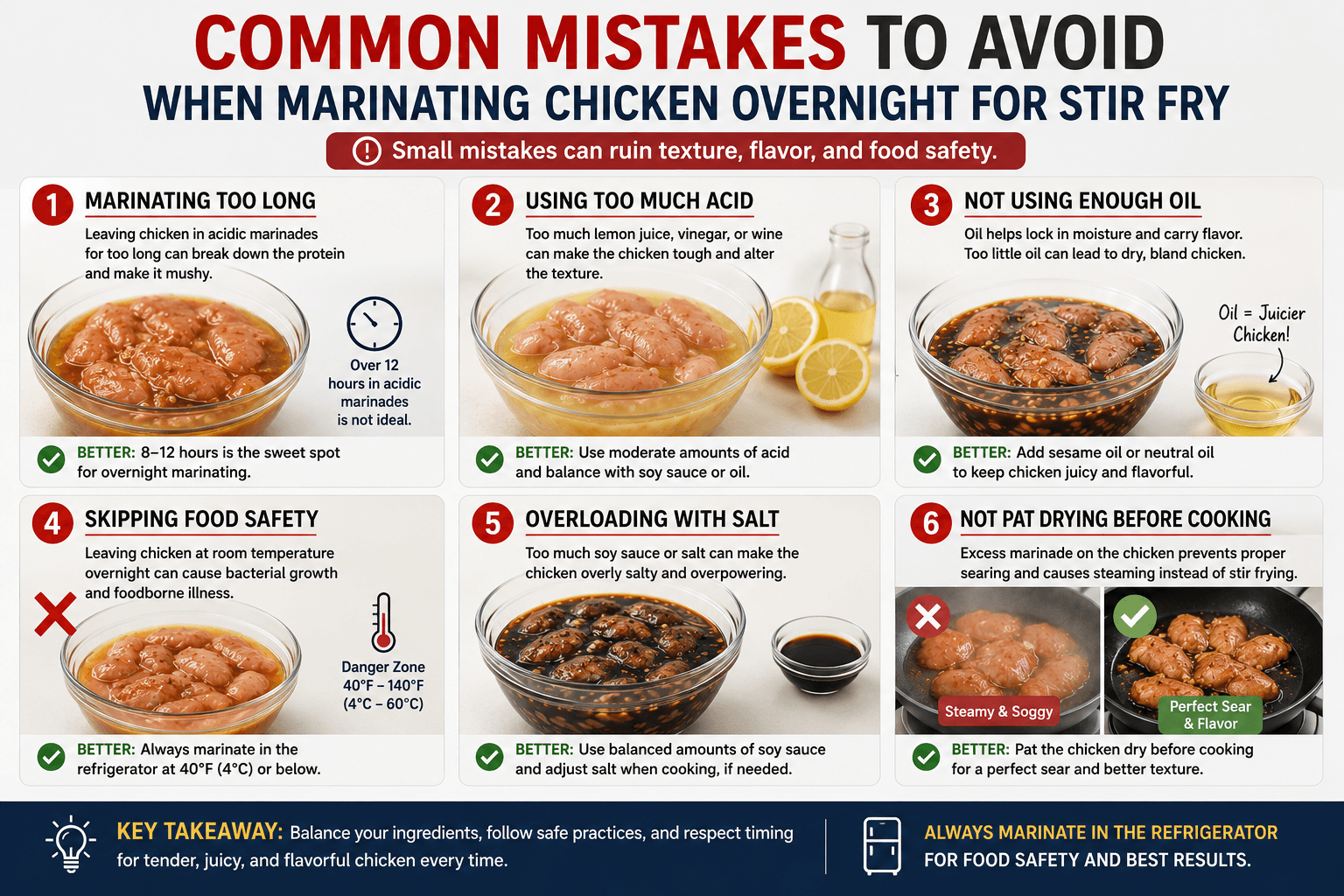 Common mistakes to avoid when marinating chicken overnight for stir fry