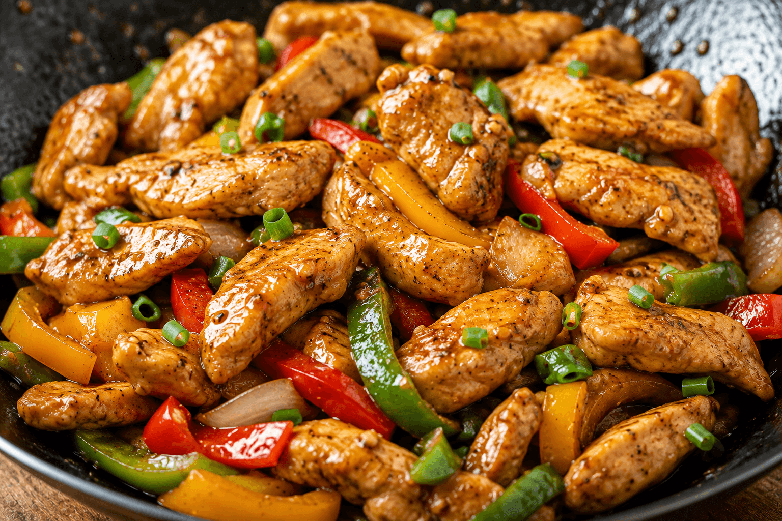Perfectly seasoned chicken pieces cooked until golden for a homemade stir fry