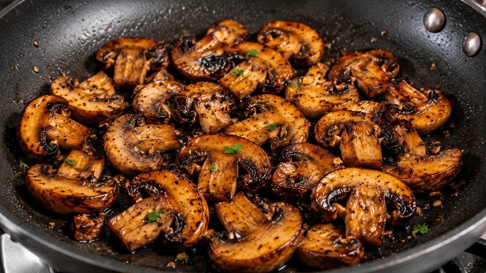 Perfectly browned mushrooms for chicken stir fry with rich caramelized edges and no excess liquid