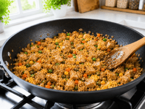 Season Chicken Fried Rice with Salt and Pepper