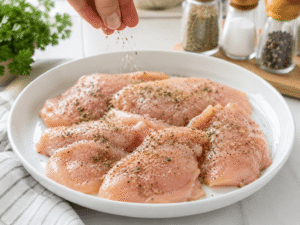 Seasoning Chicken for Garlic Cream Chicken Recipe