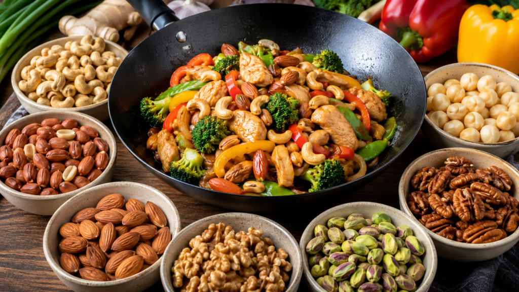 Best nuts in stir fry for extra protein and crunchy texture