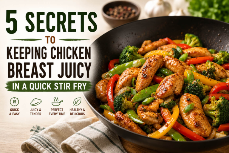 How to keep chicken breast juicy in stir fry with colorful vegetables and tender chicken breast"