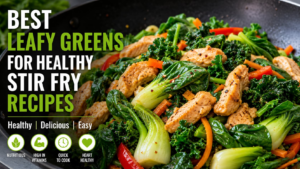 Best leafy greens stir fry with spinach bok choy kale and fresh vegetables in a healthy chicken stir fry