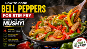 How to cook bell peppers for stir fry without getting mushy using high heat and quick cooking