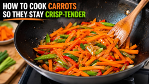 How to cook carrots for stir fry so they stay crisp-tender in a hot wok