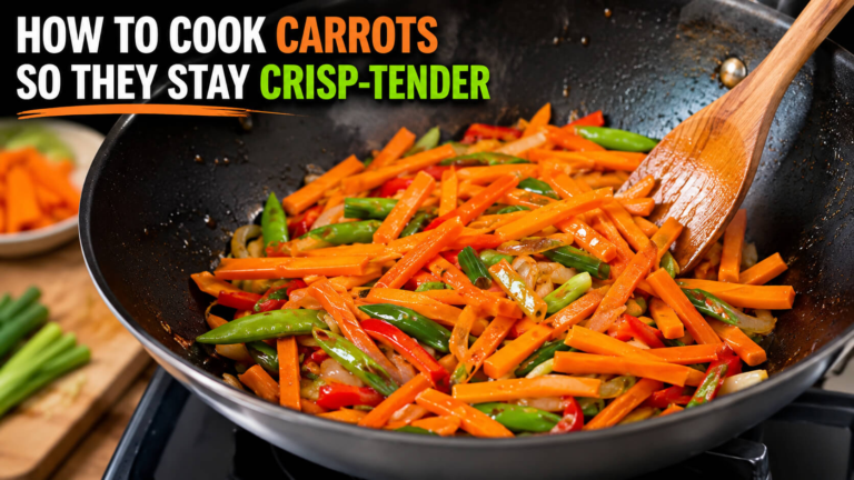 How to cook carrots for stir fry so they stay crisp-tender in a hot wok