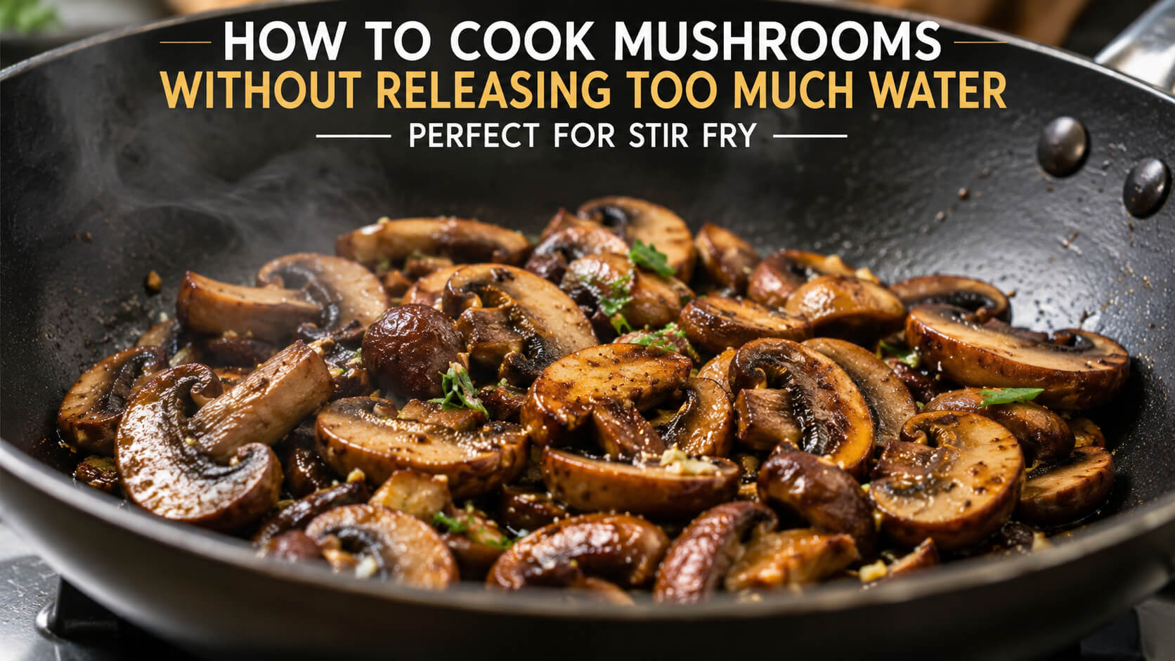 How to cook mushrooms for stir fry without releasing too much water in a hot skillet