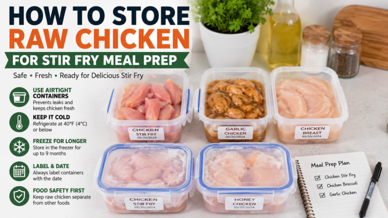 How to store raw chicken meal prep safely using airtight containers for stir fry