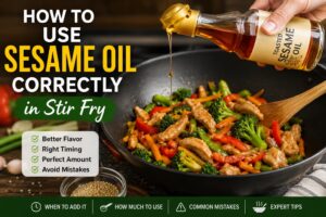 How to use sesame oil in stir fry for rich flavor without burning the oil