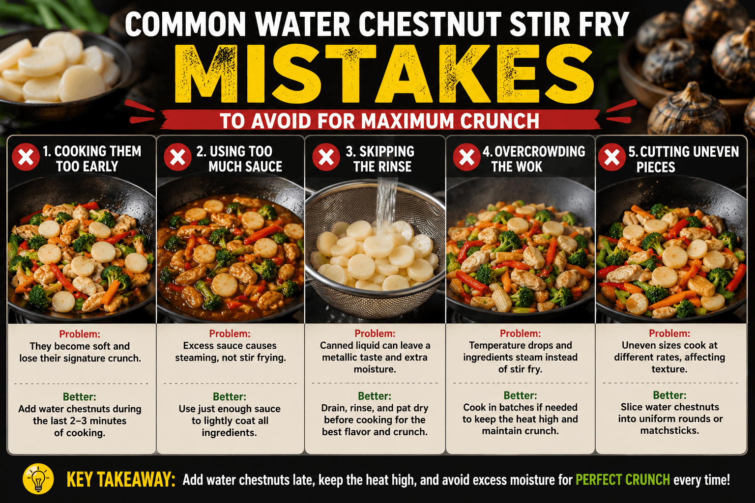 Common mistakes to avoid when cooking water chestnuts stir fry for maximum crunch